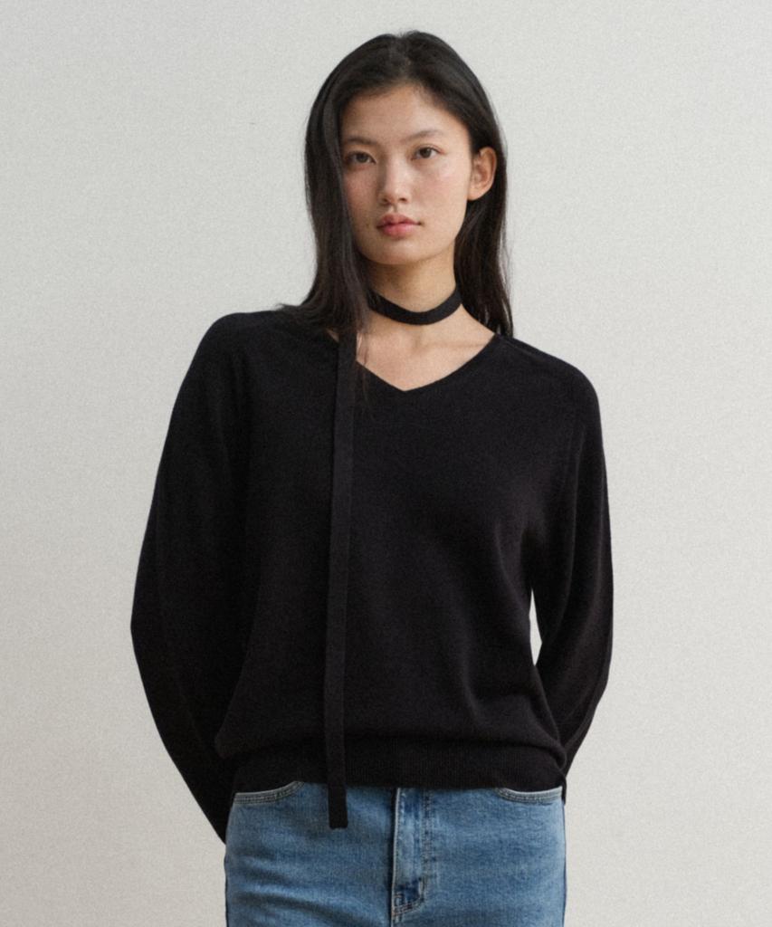 TOWAV Liss V Tie Knit_Black