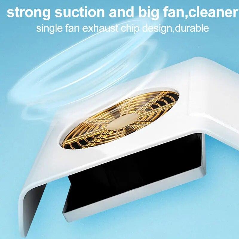 Coletor de pó de unha de 40 W, aspirador de pó de unha para manicure, ventilador de sucção de unha com 2 sacos coletores de pó, ferramentas de salão