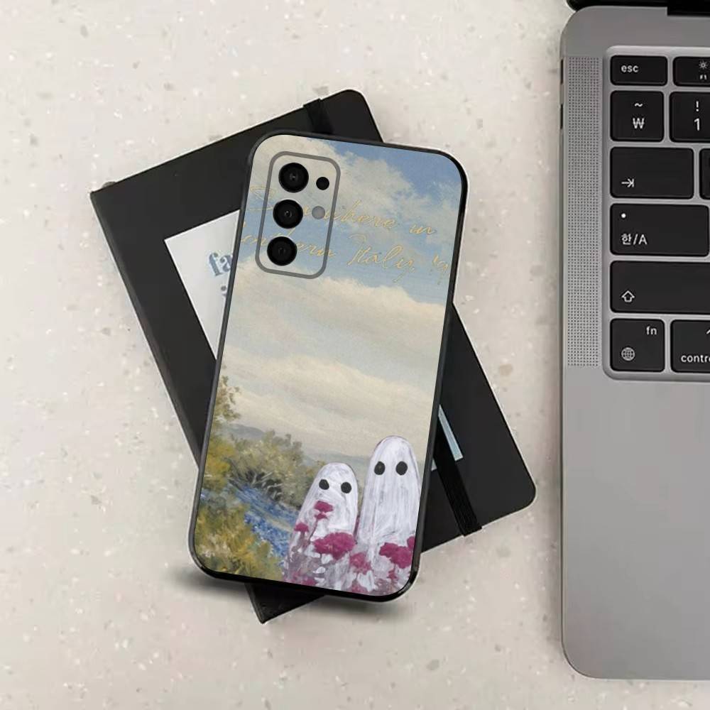 Lovely Ghost Case For Samsung Galaxy A73,72,41,J7,22,Note,31,8,9,52,71,53,32,Soft Black Silicone Cover