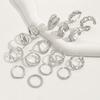 1 Set Stackable Rings Set V-Shaped Geometric Finger Rings Flower Engraved
