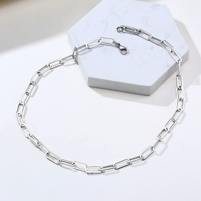 Necklace for Stainless Leon Chain Only Azuki Fashionable Leon Fashion Accessory [Rockyu] Women, Silver, Hypoallergenic, Steel, Necklace, Choker,