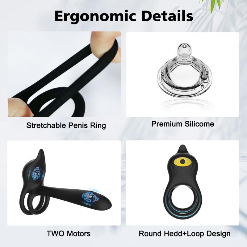Daji Lock Essence Ring 10-Gang Vibrations-Hodenring mit Drahtloser Fernbedienung, Silikon-Penisvibrator für Paare, USB Wiederaufladbares Erwachsenenspielzeug