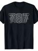 Puerto Rico Area Code 787 Tshirt 100 Cotton Casual Tee With Subtle Stretch Geometric White Print On Black Regular Fit Shor