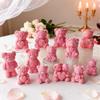 DIY Valentine's Day Rose Bear Silicone Mold Handmade Gift Scented Candle Gypsum Resin Mould Wedding Decor Candle Making Supplies