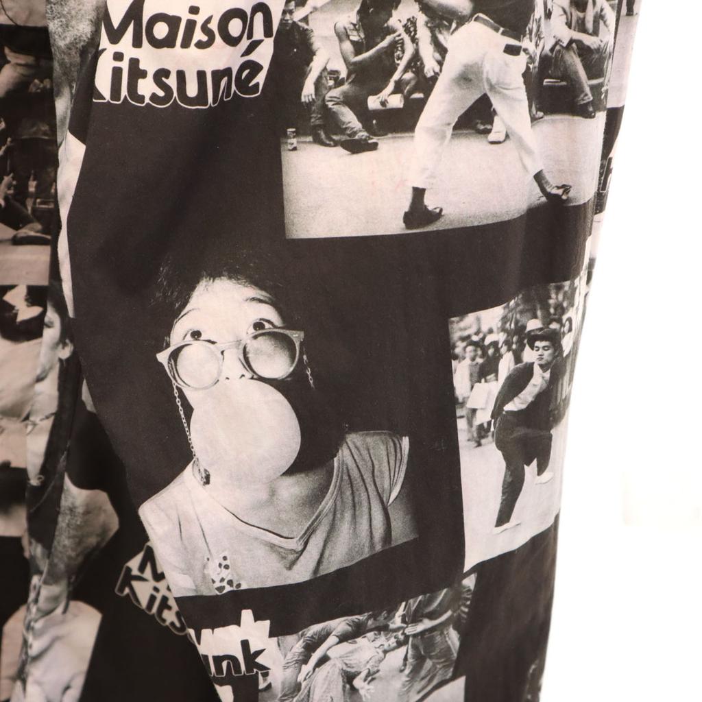 Maison Kitsune Photo Print Long Sleeve Cotton Shirt M Black Series Men's Used
