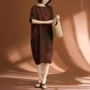 2026 Plus Size Women's Retro Cotton Linen Dress - Ethnic Style Casual White