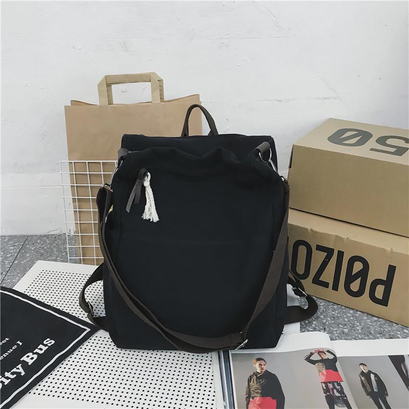

School bag female ins wind backpack male fashion trend Korean version Harajuku high school student trendy brand large capacity backpack Small чорний