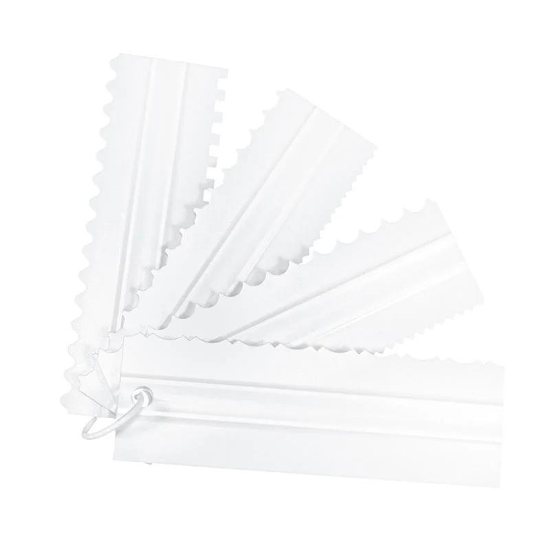 4Pcs/Set Plastic Double Sided Tooth Cake Scraper Pattern Cream Scraper DIY Baking Tools Baking Accessories