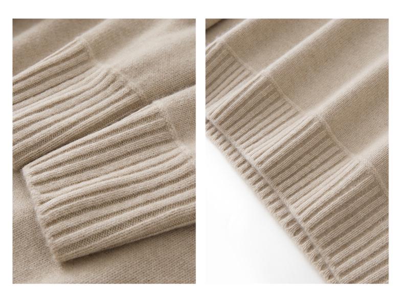 Women's Pure Cashmere Saddle Shoulder Turtleneck Sweater - Warm and Versatile for Autumn & Winter