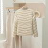 Autumn and winter light down jacket women's short baseball collar light and warm white duck down thin ribs jacket tide