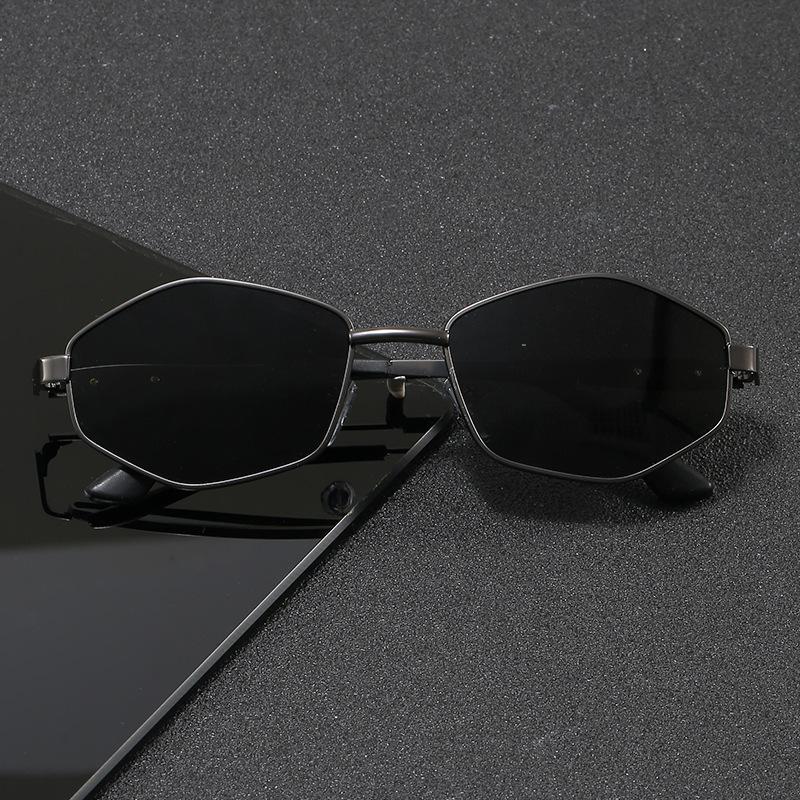 Personalized rhombus metal men's sunglasses polarized UV protection sunglasses advanced glasses UV