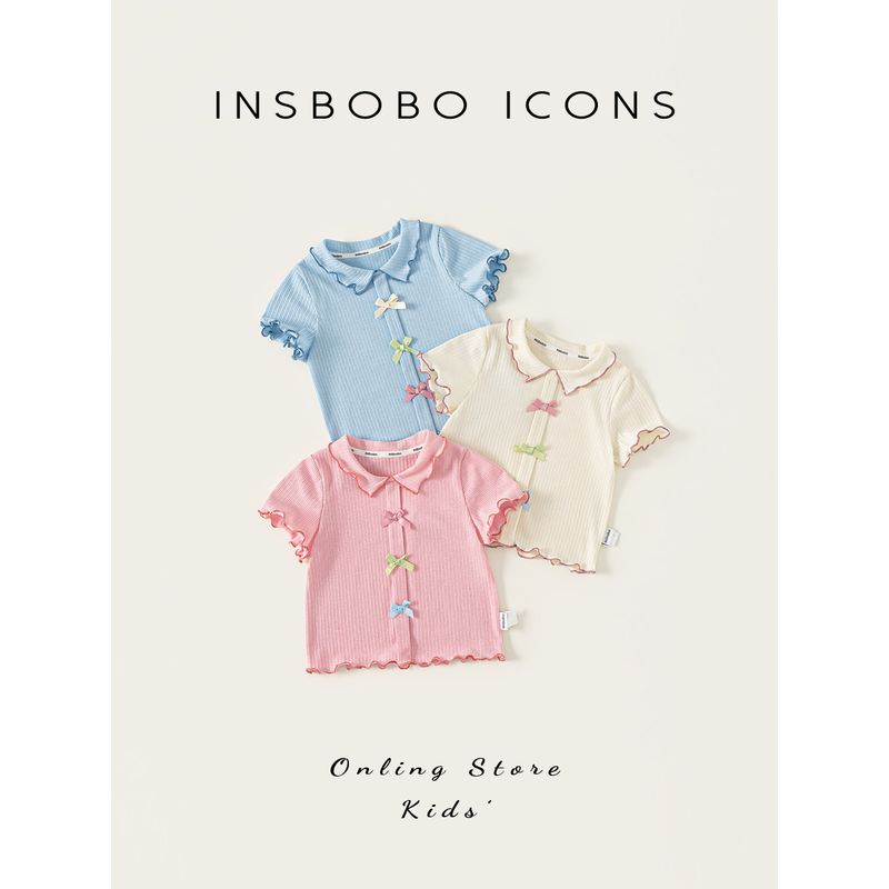 Girls' Short-Sleeved T-Shirts, Baby Girls' Summer Clothes, 2026 Summer New Style Kidsren's Clothes, Super Nice and Stylish Tops, Kidsren's Clothing