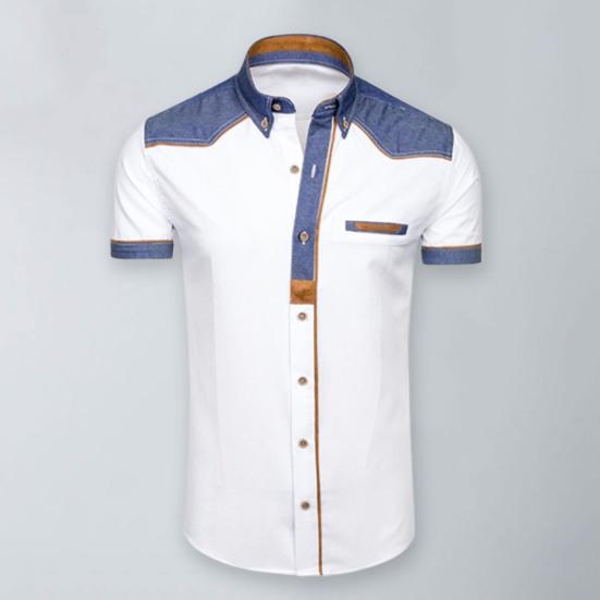 Menn Topp Ung Kortermet Slim Fit Skjorte Myk Menn Sommerskjorte Skjorte Menn plagg