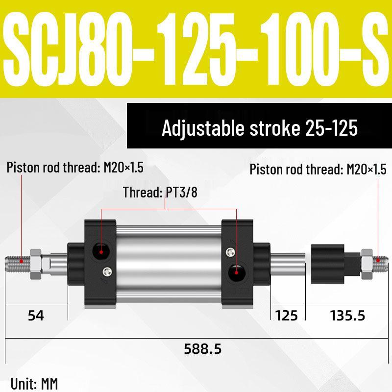 SCJ Adjustable Stroke High Thrust Pneumatic Cylinder SCJ32-160