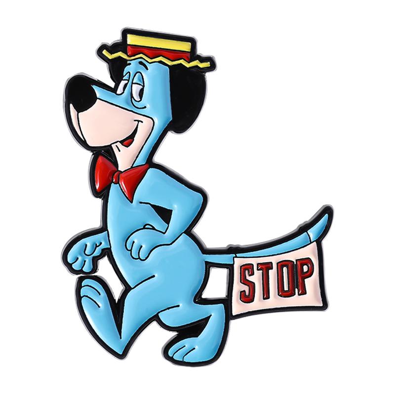 

90s Comedy Animation Huckleberry Hound Enamel Pins Cartoon Character Cute Animal Brooches Lapel Badge Jewelry Gifts for Friends