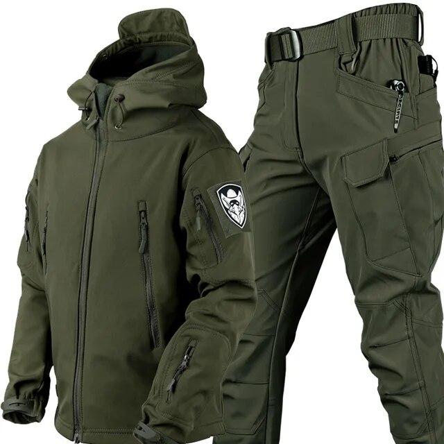

Men s Outdoor Sports Suit Cold Warm Windproof Soft Shell Large Size Hiking Punching Jacket XXXXL