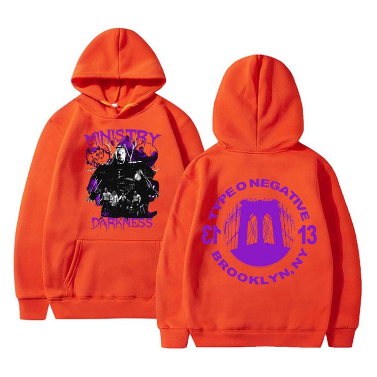 Vintage Type O Negativní potisk Mikina Pánské Fleece Bavlna Mikiny Unisex Dámské Mikina Rock Band Běžné Oversized Streetwear Unisex