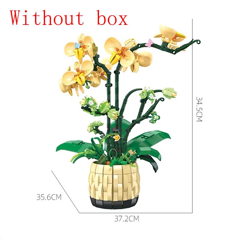 Sunflower Building Blocks Flower Bouquet Vase Floral Model Bricks Set Idea Home Decoration Educational Puzzle Toys Holiday Gifts