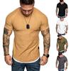 Men Solid Color Slim Fit O Neck Short Sleeve Muscle Tee Shirt Casual Tops Shirts