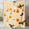 2025 New Cartoon Cute Pumpkin Little Ghost Printed Blanket Autumn and Winter Comfortable Warm Blanket Holiday Gift
