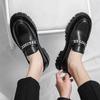 Platform Leather Shoes Lazy Casual Loafers Men's Shoes Green Trend Increases Punk Night