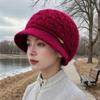 Hats Women's Fashion Versatile Mom Hat Wool Hat Ear Protection Hat Winter Plush Warm Peaked Cap Knitted Hat