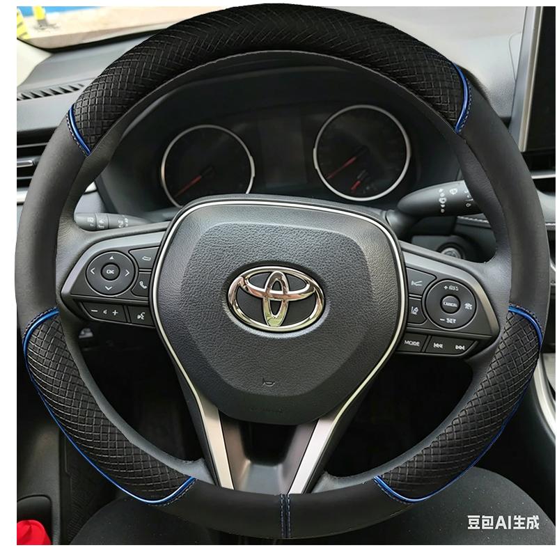 For Toyota Rav4 Wildlander RAV4 LE AWD GTQ6440 Black Artificial Leather Hand Sewn Car Steering Wheel Cover Car Accessories