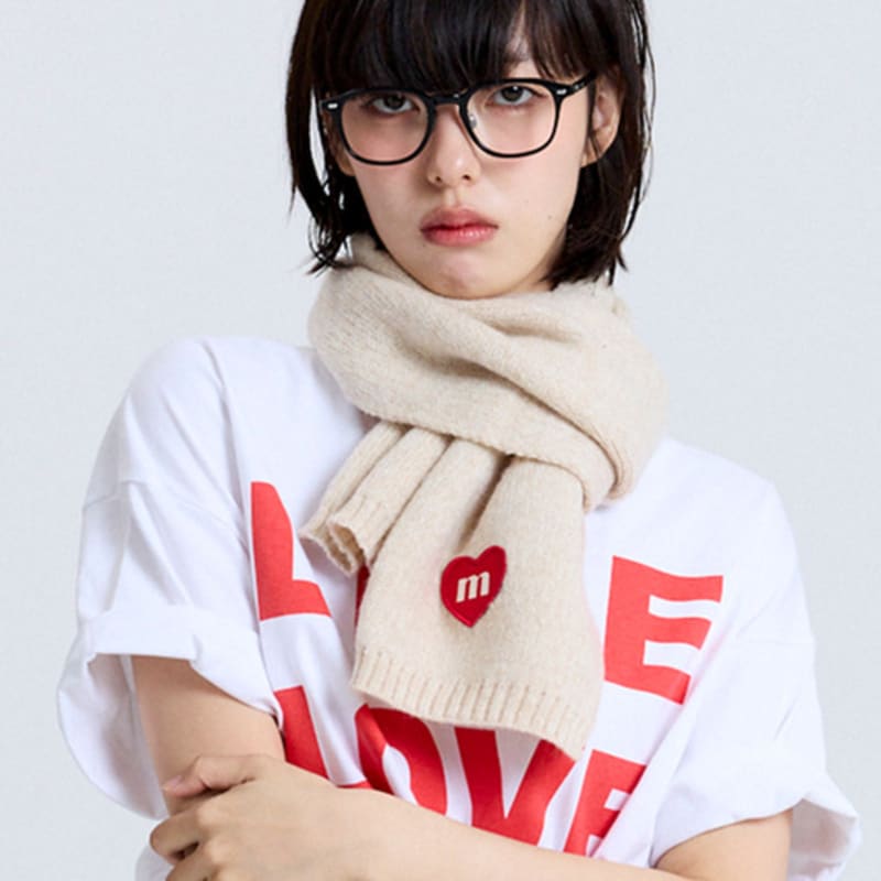 Macni LOVE M KNIT MUFFLER IVORY