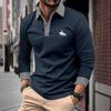 Spring And Autumn Men'S Long Sleeve Polo Shirt Classic Business Office T-Shirt Male Street Casual Fashion Solid Color Top