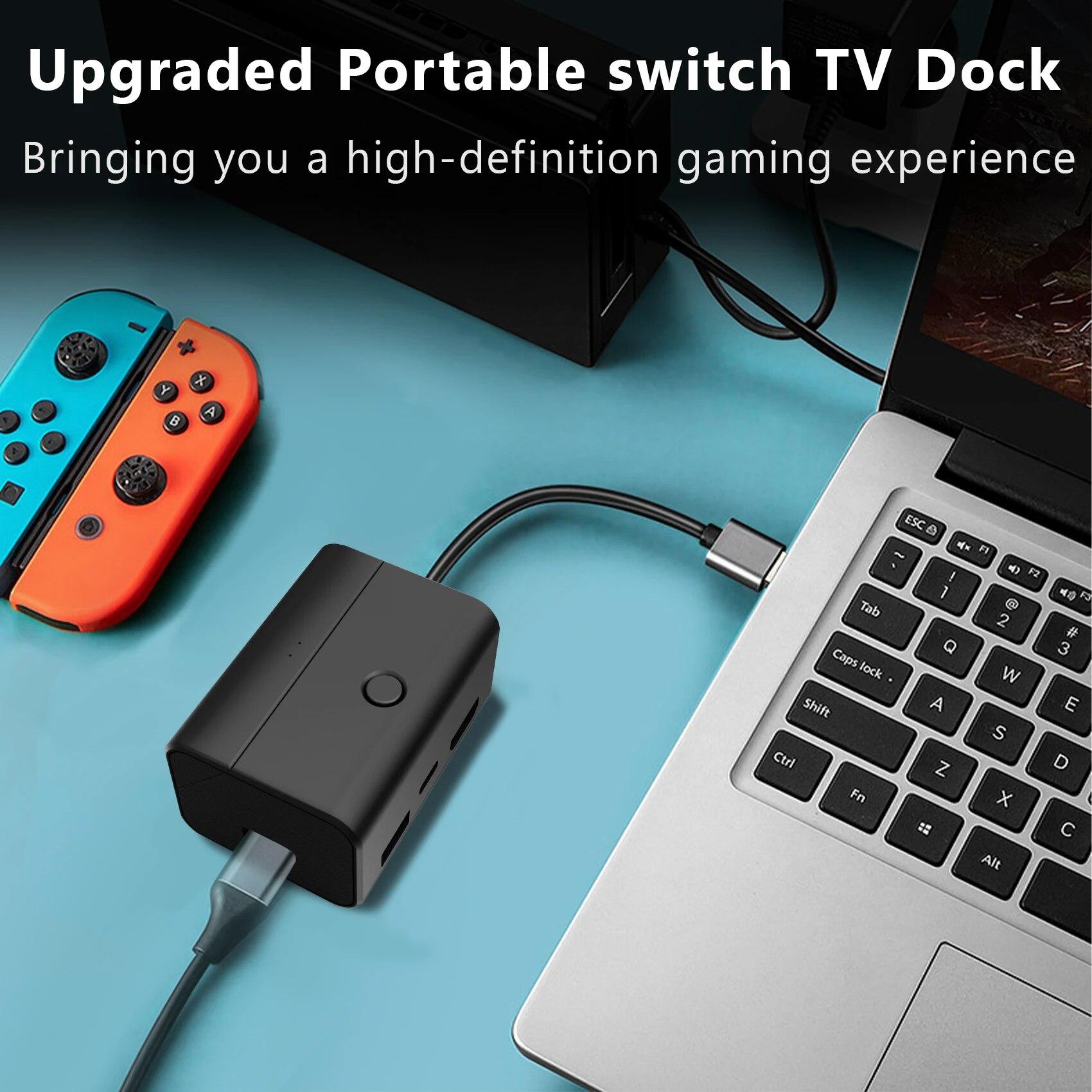 

KD05 Видеоконвертер Складная зарядная док-станция Type-C/USB3.0/2,0 на 4D HDMI ТВ-адаптер для коммутатора Nintendo