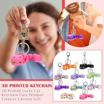 3D Printed Cute Three-dimensional Keychain Schoolbag Small Pendant Gift Small Ornament