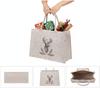 BEIGE FELT SHOPPING BAG 35X25X12 CM DEER