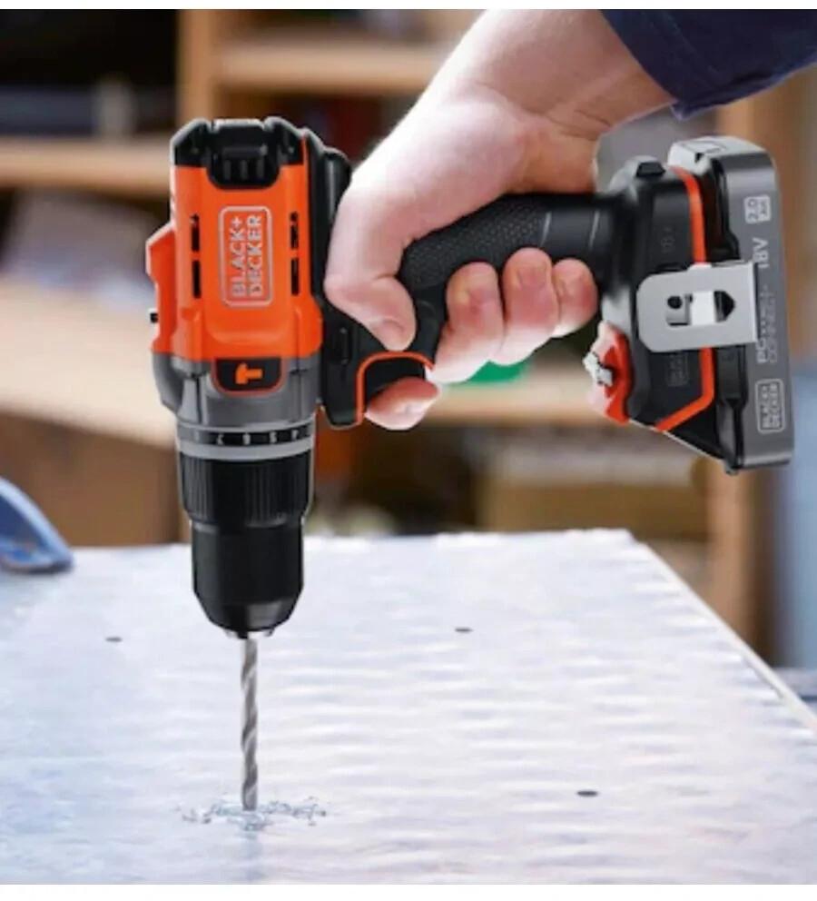 Дрель-шуруповёрт Black & Decker BCD382D1XBCD382D1XK QW With 1x2.0Ah Battery And Charger And Case