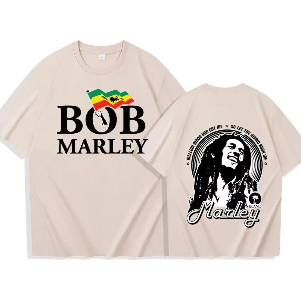 Bob Marley T-skjorter Mote T-skjorte for Menn Y2K Topper Harajuku O-hals Kortermet Skjorter Fans Gave Sommer Dame Mote T-skjorte