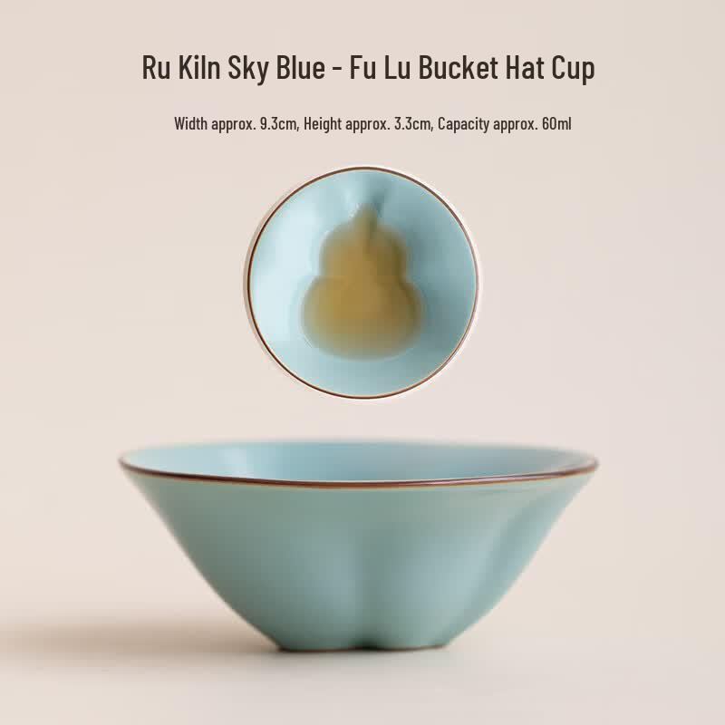 Ru Kiln Sky Blue Ceramic Master Teacup