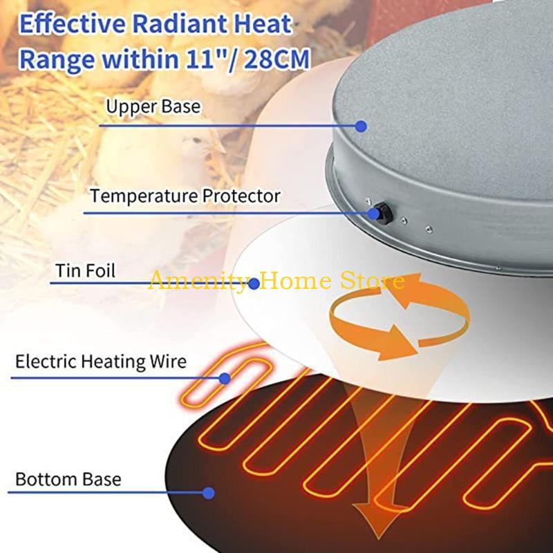 F26C Pet Poultry Drinker Heater Base for Chicken Water Heater for Winter Poultry Deicer Heated Base Durable