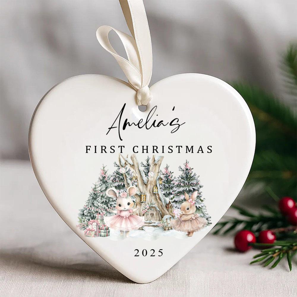 1pc Personalized Baby s First Christmas Ornament Personalized Babys First Xmas Holiday Keepsake 2025 Newborn Xmas Tree Decor