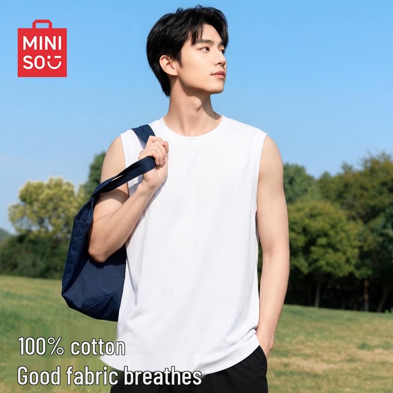 MINISO Men s Pure Cotton Sleeveless Vest M