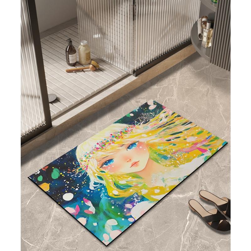 Festive Diatom Mud Floor Mat, Water-absorbent, Non-slip, Quick-drying Bathroom Floor Mat, Bathroom Door Mat, Stain-resistant Carpet At Kitchen Door