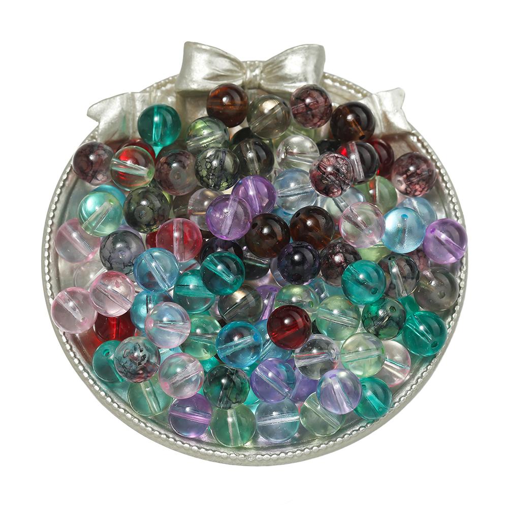 30pcs 10mm Mix Color Crystal Glass Beads 4 Styles Round Spacer Beads for Bracelet Necklace Earrings Jewelry Making Accessories