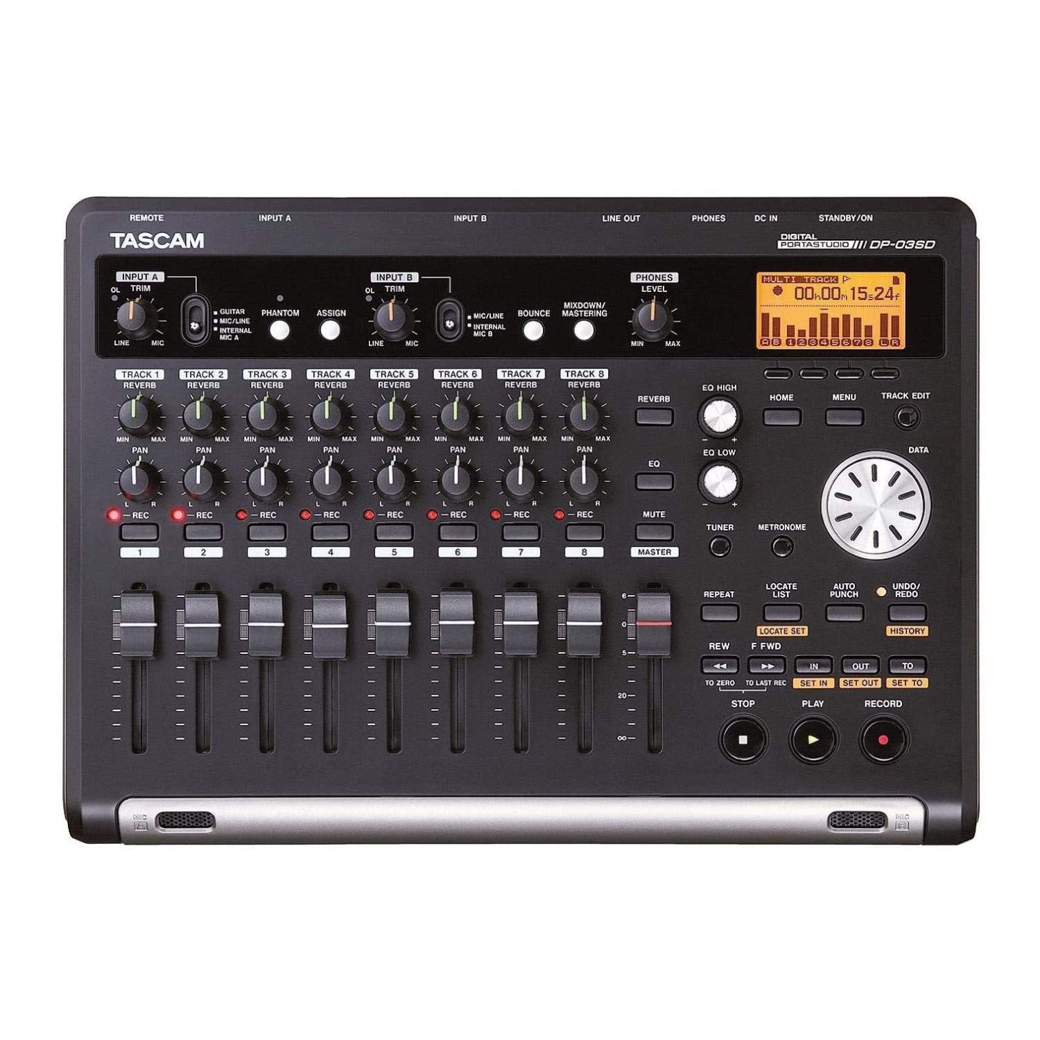 

Багатодоріжковий рекордер TASCAM DIGITAL PORTASTUDIO 8-дорожковий MTR Виробництво музики Гітара Вокальний оркестр Запис DP-03SD SD/SDHC