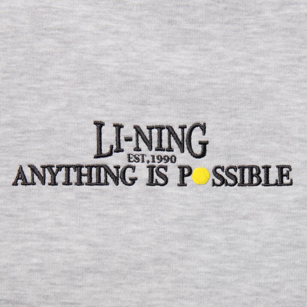 Li Ning Sports Lifestyle Series Letter Round Neck Breathable Versatile Casual Sports Sweatshirt Men Sweatshirt Flower-Gray Light-Gray AWDV567-6