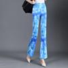 Women's 2025 Plaid Stretch Flare Pants - Slimming, Versatile, Elastic Waist, Bodycon Style for Summer