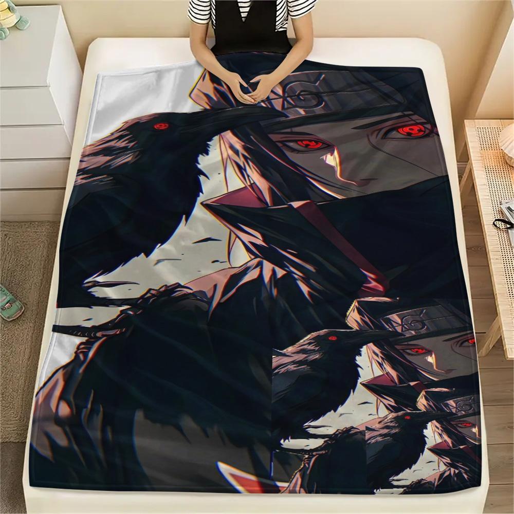 Itachi Uchiha All Match Print Flannel Blanket, Warm Comfort Item for Home Bedroom, Chair, Bed, Sofa and Travel.-TING