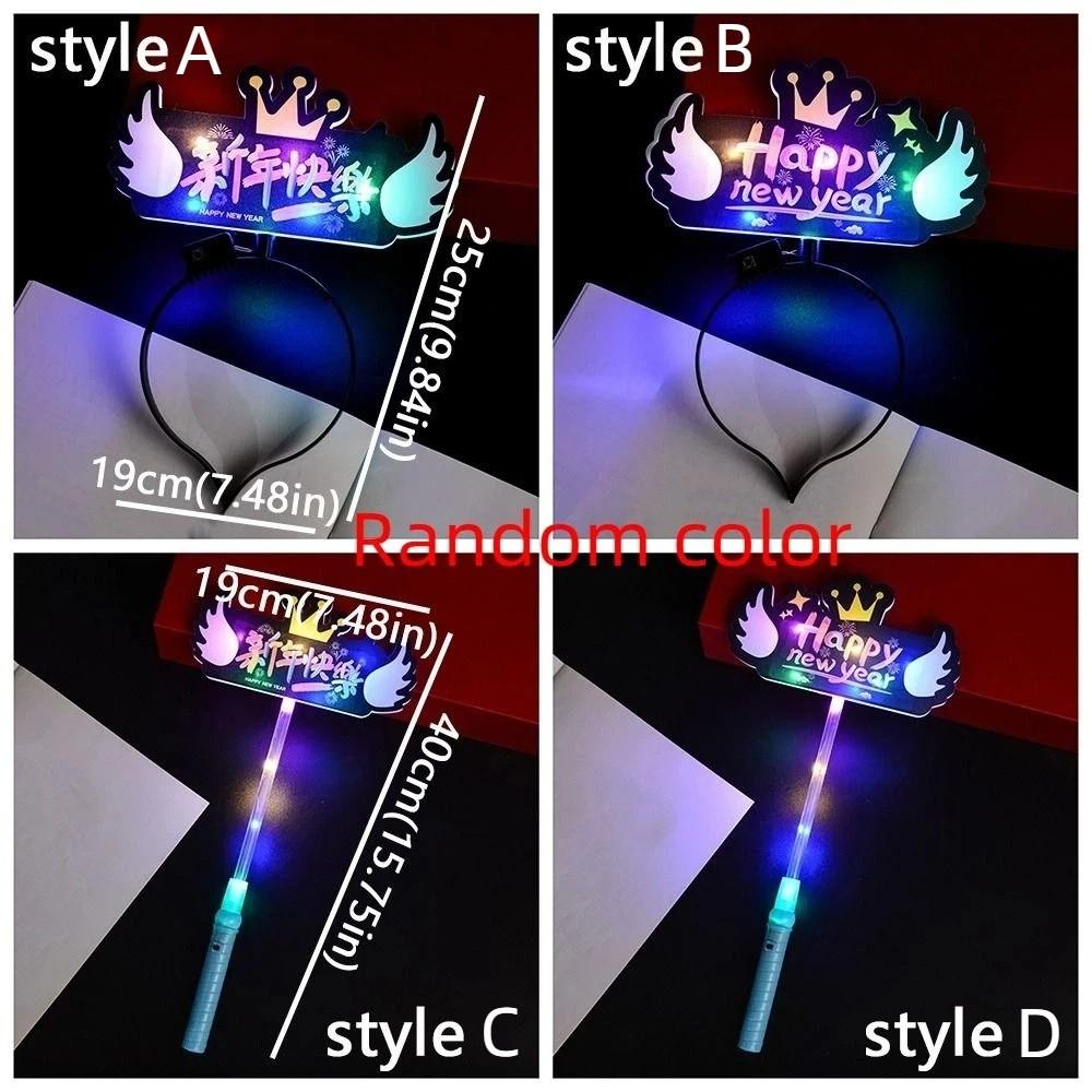 Glowing in Dark LED Glow Hair Bands Fun Luminous Rod New Year Glow Sticks Birthday Party