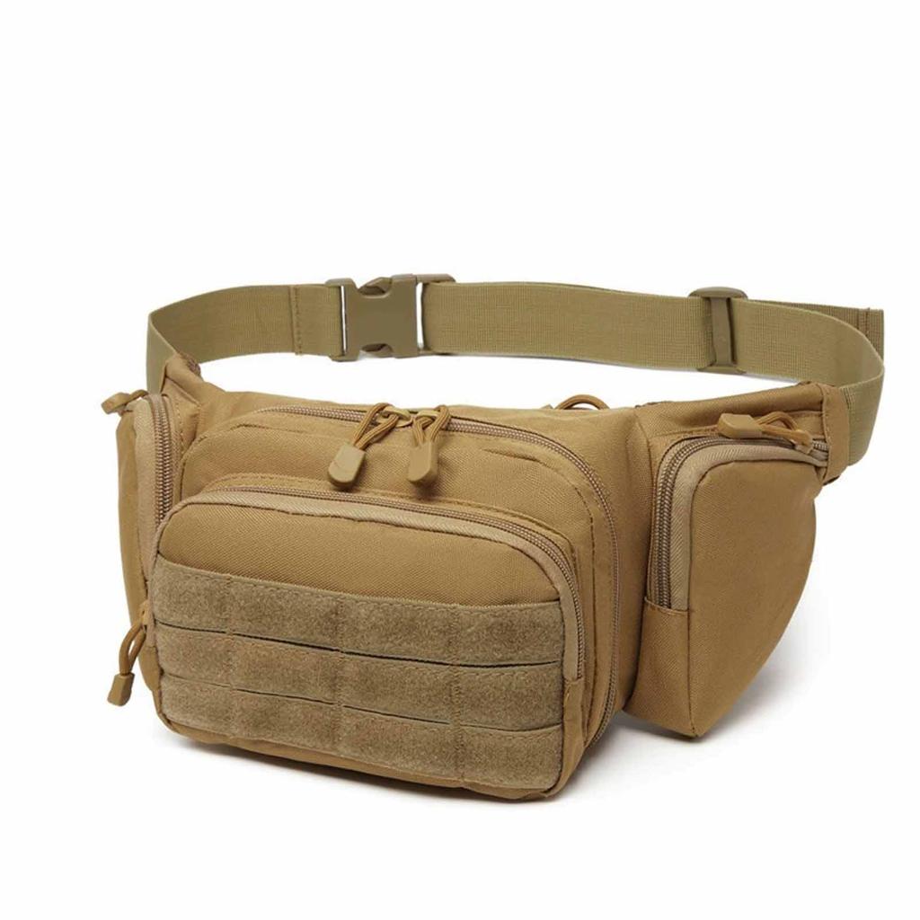 Men's Outdoor Nylon Waist Pack –  Bodypack, Hiking Phone Pouch,  Green Belt Bag for Camping, Hunting, Climbing, Airsoft, and Sports