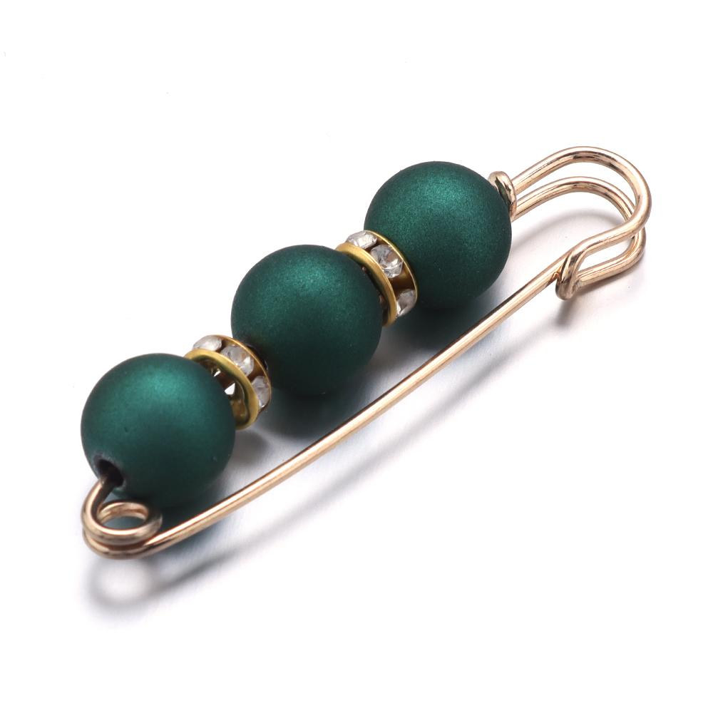 5pcs/Lot Color Imitation Pearl Brooches Rhinestone Pants Fixed Pins for Garment Decoration Waist Clips Brooch Supplies