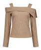 Myuleus Off-Shoulder Strap Knit [Beige]