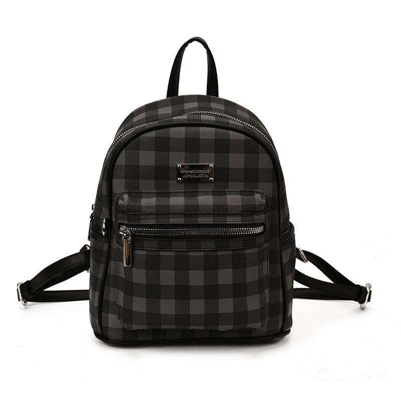 Fashion Casual Backpack Women's 2025 Summer New Personalized Design Plaid Small Backpack Simple Foreign Style Small Backpack