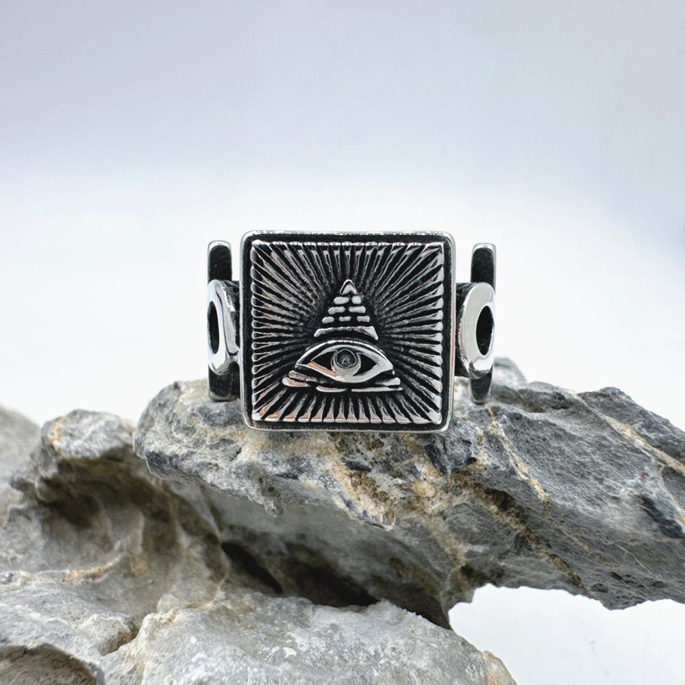 Unisex Eye Of God Ring 316L Stainless Steel Jewelry Fashion Biker Eye Ring 7